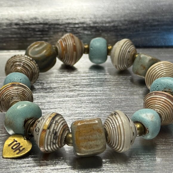 "Faith" Bracelet Haitian Handmade Clay Bracelet EUC - Picture 1 of 1
